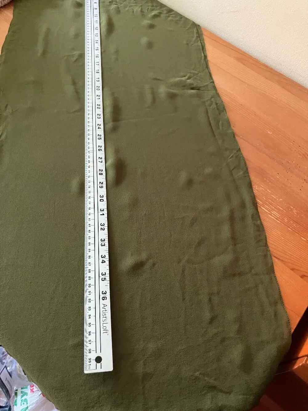 VTG Badgley Mischka  Scarf/Wrap Dark Green color 100% Silk Sz 16,5x80